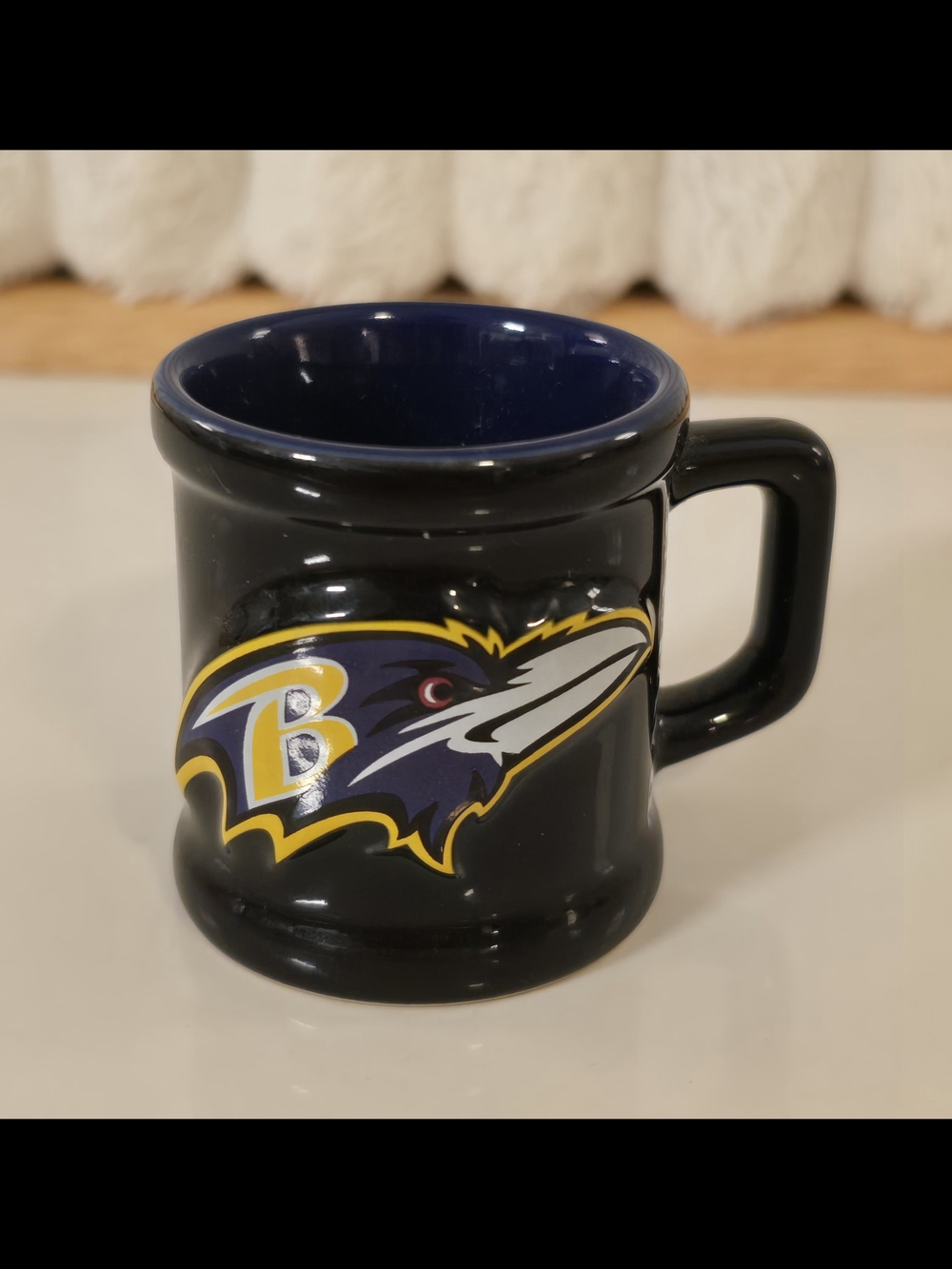 Baltimore Ravens Ceramic Mini Mug Shot Glass 2 oz Sculpted 3D Relief Logo NFL